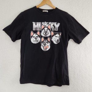 Husky Lover T-shirt Dog Owner Adult Unisex Black Extra Large